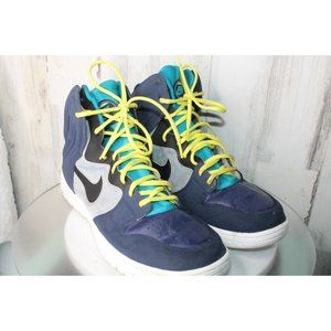 Nike Dunk Free Trainer Size 12 Blue Yellow Black High Basketball Men's Shoes